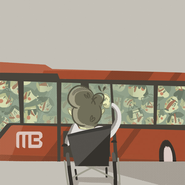 21112016 Un estudio revela que aunque el Metrobús cuenta con instalaciones para personas con discapacidad. Arte Michel Laris